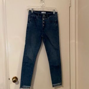 LOFT High Waisted Button Fly Skinny Jeans 2/26